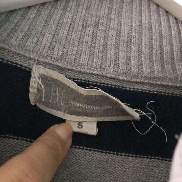 3/$15- International Concept striped button up Sweater - Picture 2 of 4